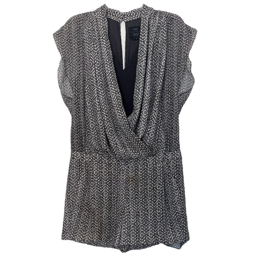 O’2nd x Barneys New York Romper Dressy Faux Wrap Top Shorts Elevated Casual 4